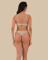 ESSENTIALS SCOOP THONG COTTON - SKINNY LOGO Beige / S